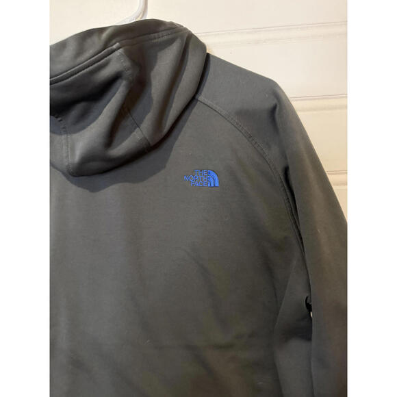 The North Face Mens XL Full Zip Hoodie Gray Blue Logo Outdoor Athletic Jacket - Picture 4 of 5